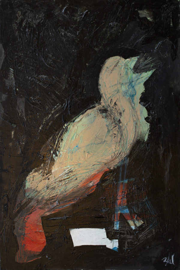 bird song 24in. x 36in. oil on canvas, by artist Raffi Semerdjian